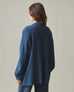 Women's French Terry Cardigan - Marine Navy